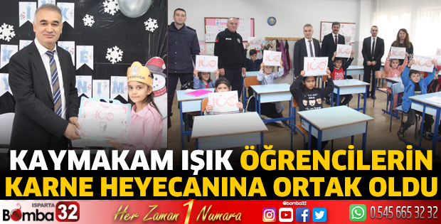 Öğrencilerin karne heyecanına ortak oldu