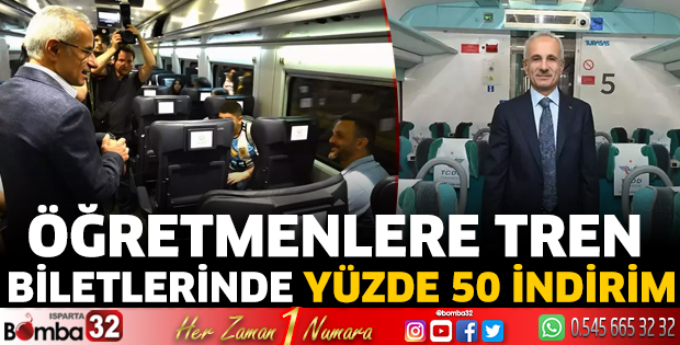 Öğretmenlere tren biletlerinde yüzde 50 indirim