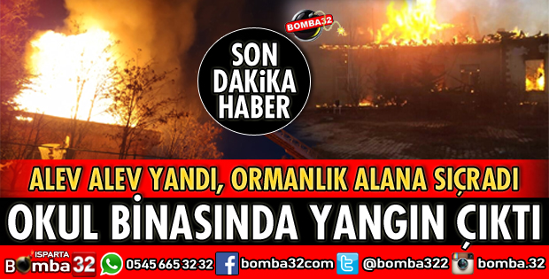 OKUL BİNASINDA YANGIN ÇIKTI