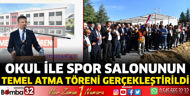 Okul ile spor salonunun temel atma töreni gerçekleştirildi