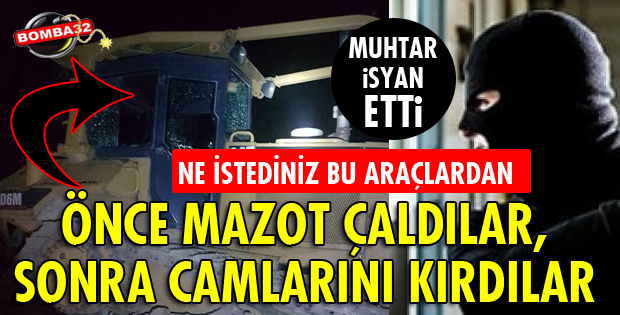 ÖNCE MAZOT ÇALDILAR SONRA ZARAR VERDİLER