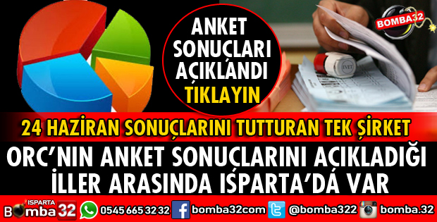 ORC ISPARTA ANKET SONUÇLARINI AÇIKLADI