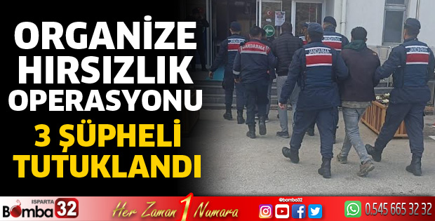 Organize hırsızlığa 3 tutuklama
