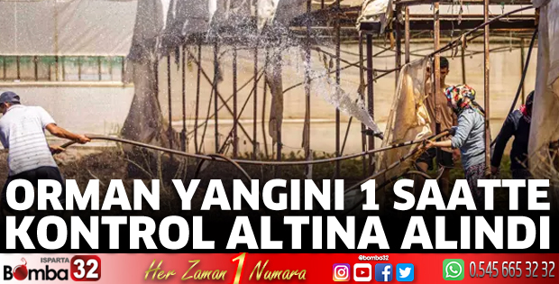 Orman yangını 1 saatte kontrol altına alındı