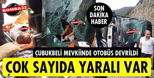 OTOBÜS DEVRİLDİ 10 YARALI