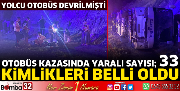 Otobüs kazasında 33 kişi yaralandı
