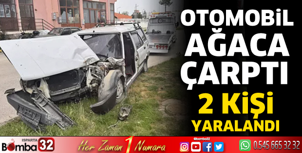 Otomobil ağaca çarptı 