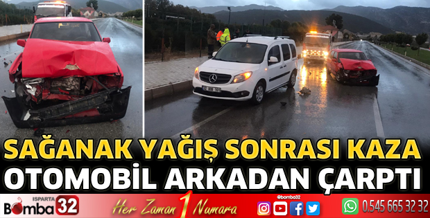 Otomobil arkadan çarptı