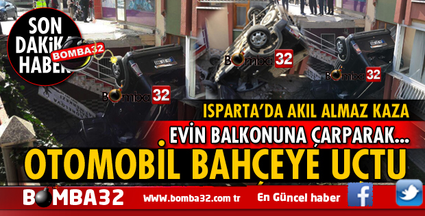 OTOMOBİL BAHÇEYE UÇTU