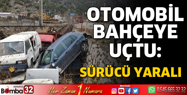 Otomobil bahçeye uçtu
