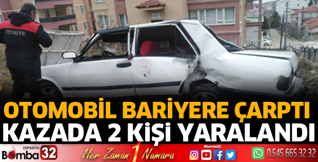 Otomobil bariyere çarptı