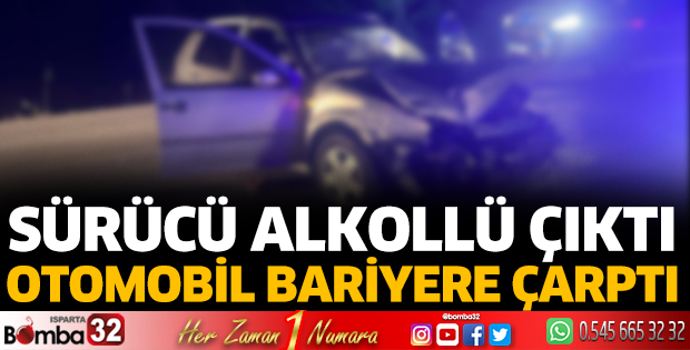 Otomobil bariyere çarptı