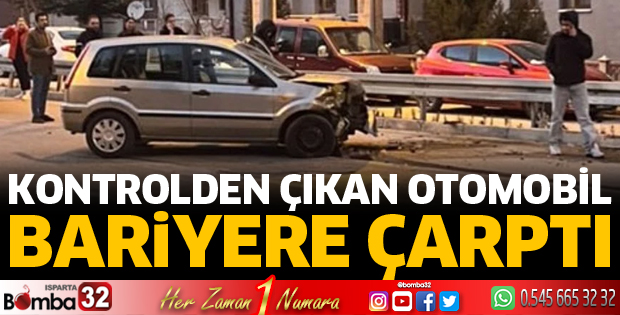 Otomobil bariyere çarptı