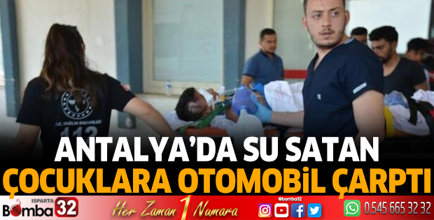 Otomobil çarpan su satıcısı 2 çocuk yaralandı