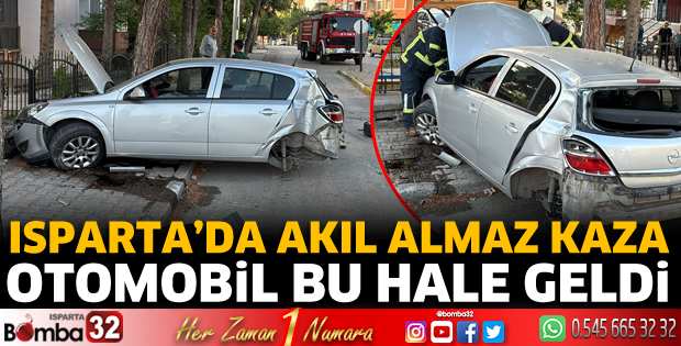 Otomobil duvara çarptı 