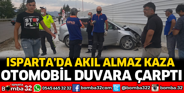 OTOMOBİL DUVARA ÇARPTI