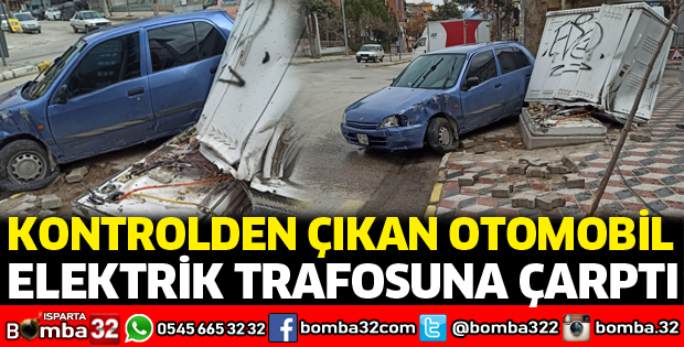 Otomobil elektrik trafosuna çarptı