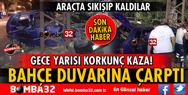 OTOMOBİL EVİN DUVARINA ÇARPTI