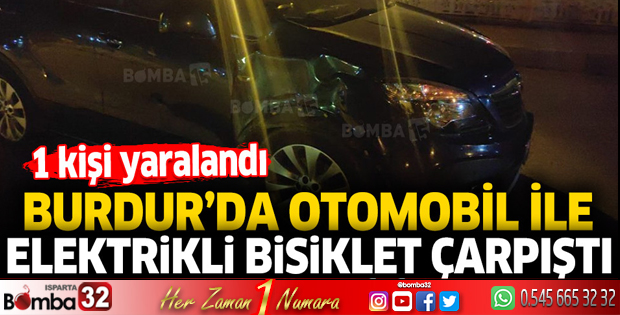 Otomobil ile elektrikli bisiklet çarpıştı 
