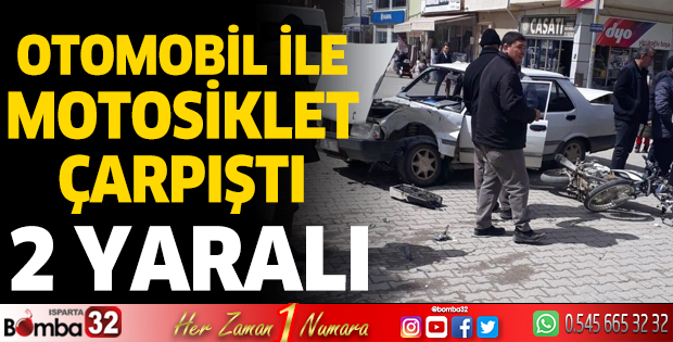 Otomobil ile motosiklet çarpıştı: 2 yaralı