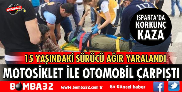 OTOMOBİL İLE MOTOSİKLET ÇARPIŞTI