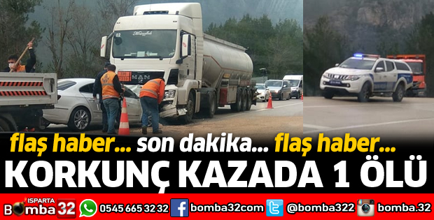 OTOMOBİL İLE TANKERİN ÇARPIŞTIĞI KAZADA SÜRÜCÜ ÖLDÜ