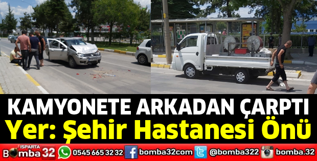 Otomobil kamyonete çarptı