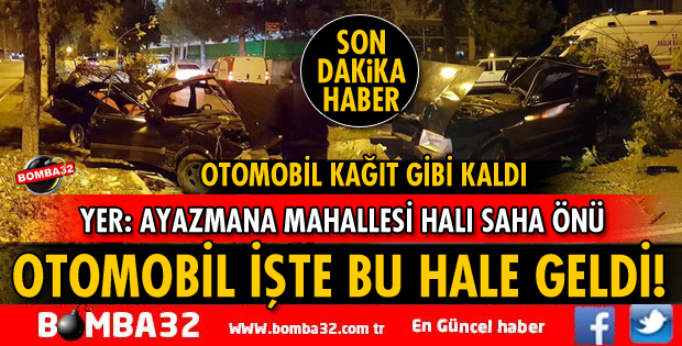 OTOMOBİL KONTROLDEN ÇIKARAK AĞAÇLARA ÇARPTI