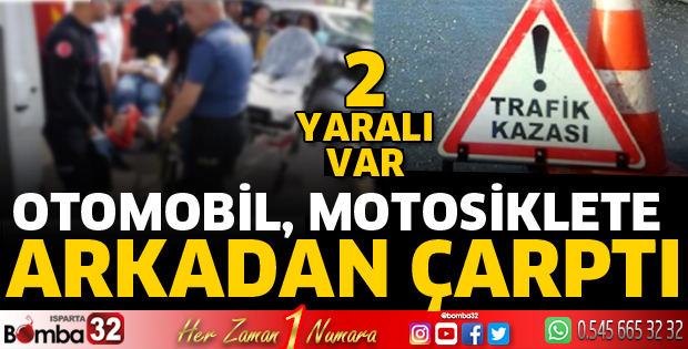 Otomobil, motosiklete çarptı: 2 yaralı