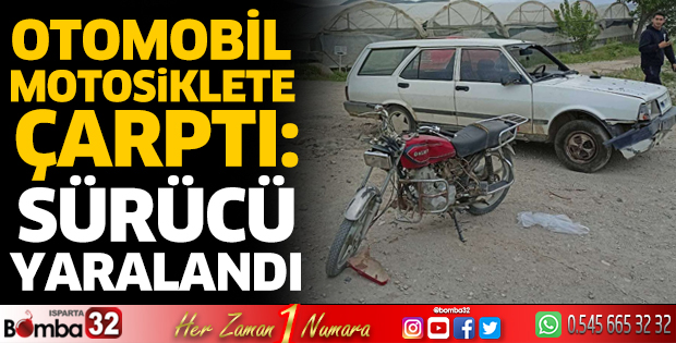 Otomobil motosiklete çarptı