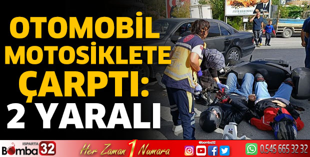 Otomobil motosiklete çarptı
