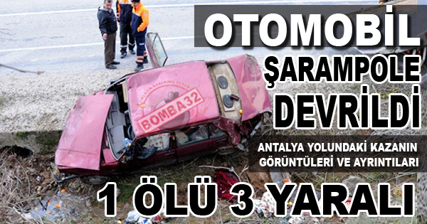 Otomobil Şarampole Devrildi: 1 Ölü, 3 Yaralı