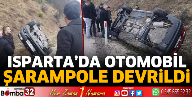 Otomobil şarampole devrildi