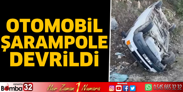 Otomobil şarampole devrildi