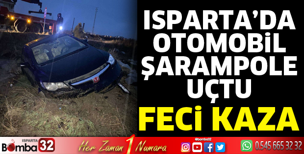 Otomobil şarampole uçtu