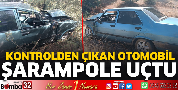 Otomobil şarampole uçtu