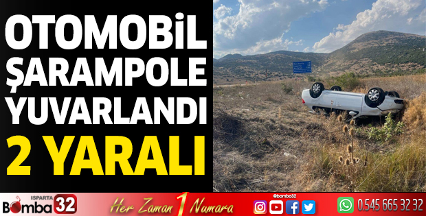 Otomobil şarampole yuvarlandı 2 yaralı