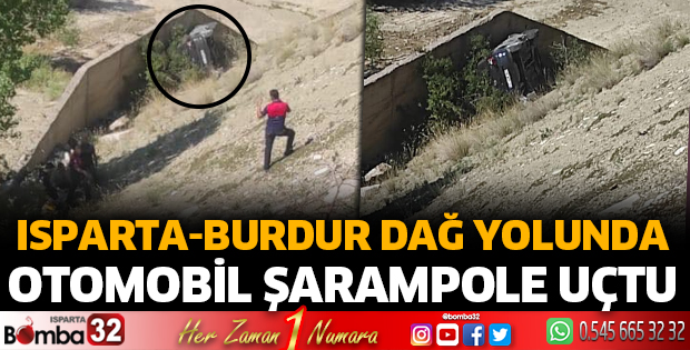 Otomobil şarampole yuvarlandı