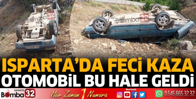 Otomobil şarampole yuvarlandı