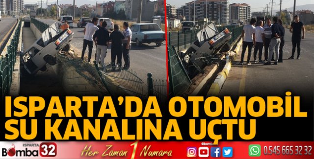 Otomobil su kanalına uçtu