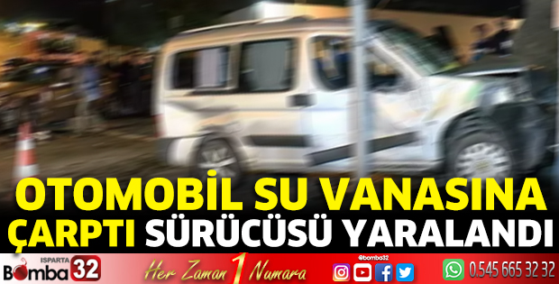 Otomobil su vanasına çarptı sürücüsü yaralandı