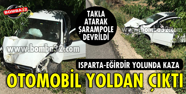 OTOMOBİL TAKLA ATARAK ŞARAMPOLE DEVRİLDİ!