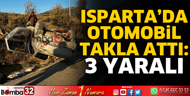 Otomobil takla attı: 3 yaralı