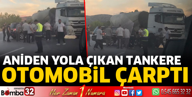 Otomobil tankere çarptı