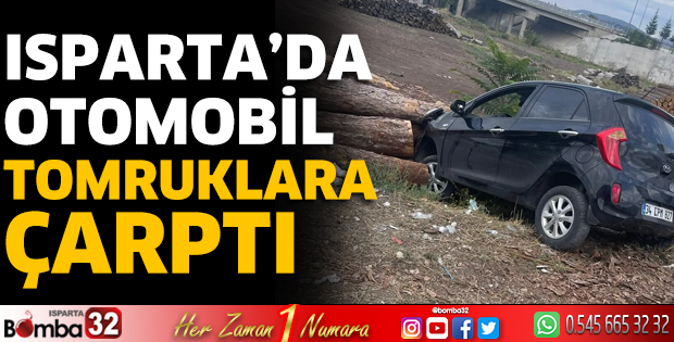 Otomobil tomruklara çarptı