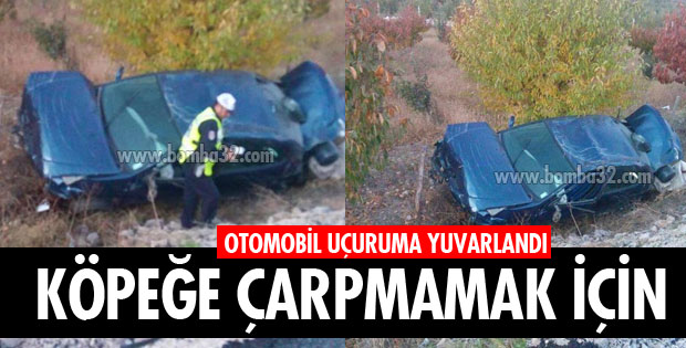 OTOMOBİL UÇURUMA YUVARLANDI!