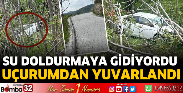Otomobil uçurumdan yuvarlandı