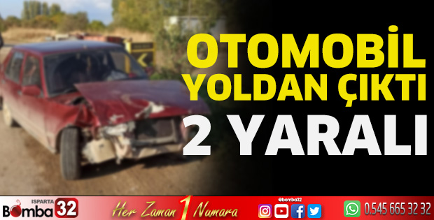 Otomobil yoldan çıktı 2 yaralı 