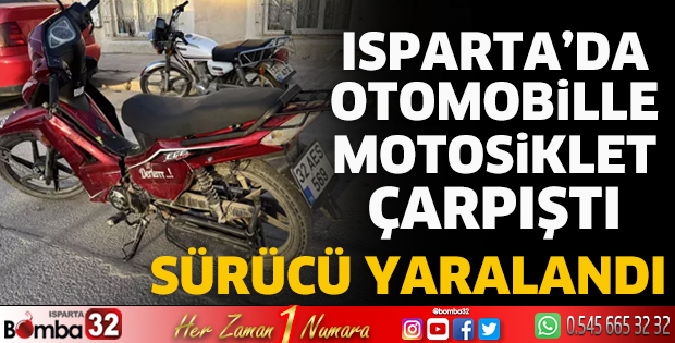 Otomobille çarpışan motosikletli yaralandı