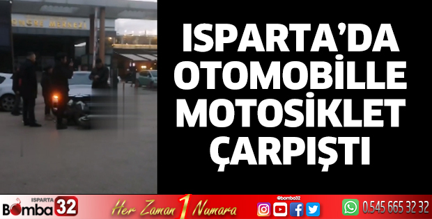 Otomobille motosiklet çarpıştı